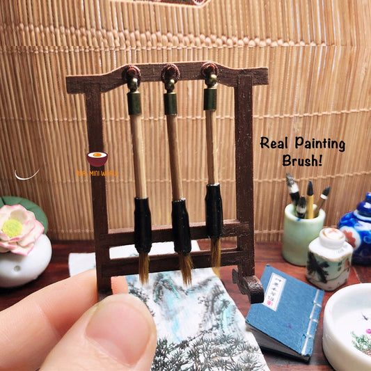 1:12 REAL WORKING miniature paint brush (can make real tiny drawings)